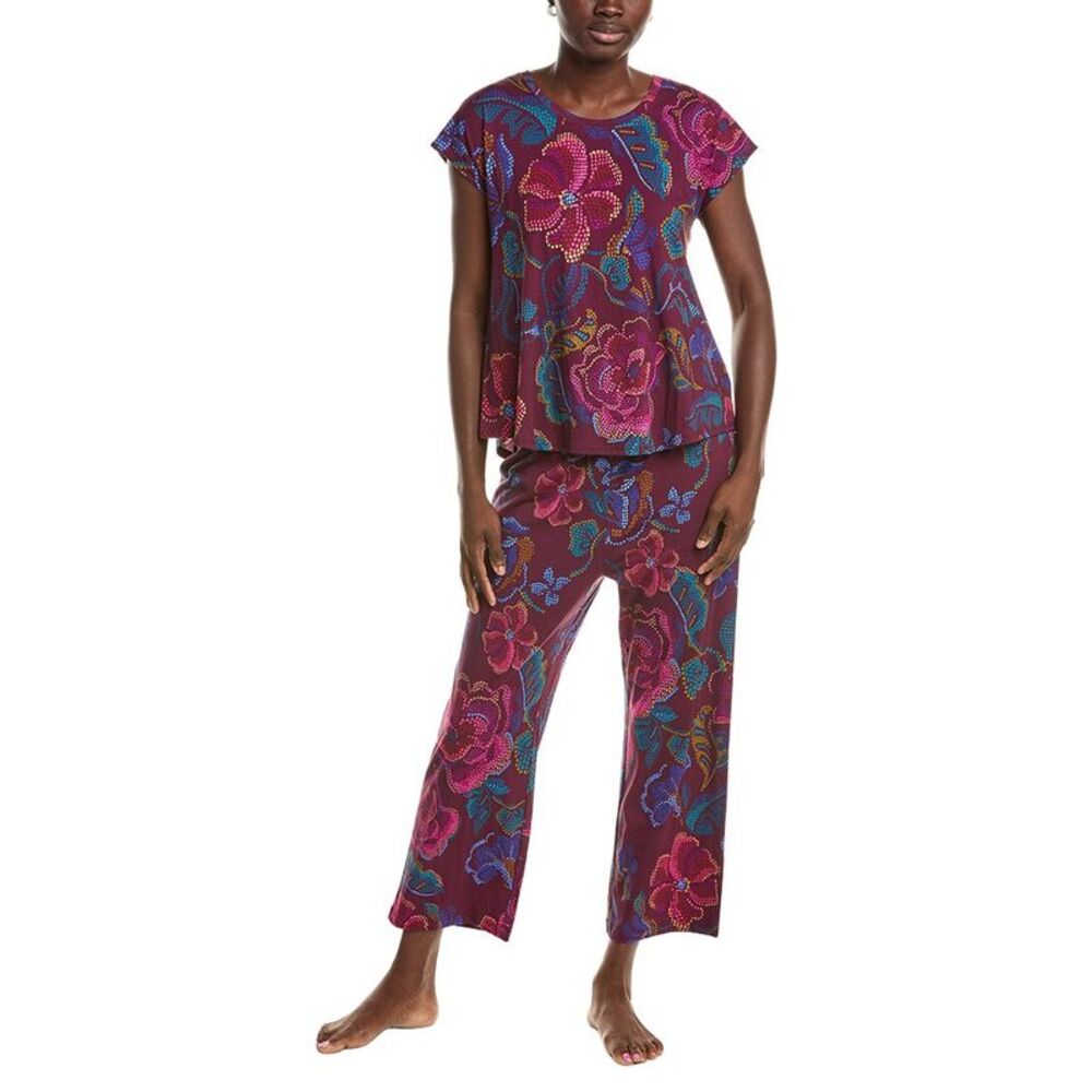 Johnny Was Womens 2Pc The Bobbie Crop Set, Navy